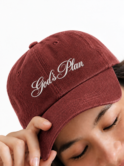 GODS PLAN - BURGUNDY CORDUROY HAT