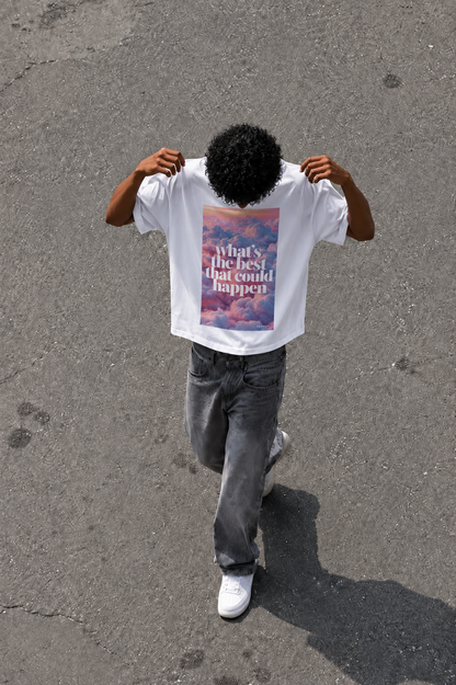 BEST COULD HAPPEN - WHITE UNISEX HIGH NECK T SHIRT
