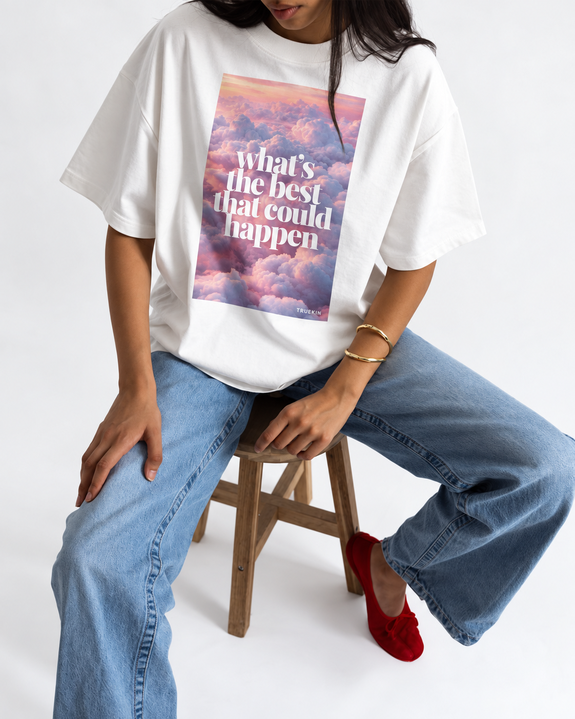 BEST COULD HAPPEN - WHITE UNISEX HIGH NECK T SHIRT